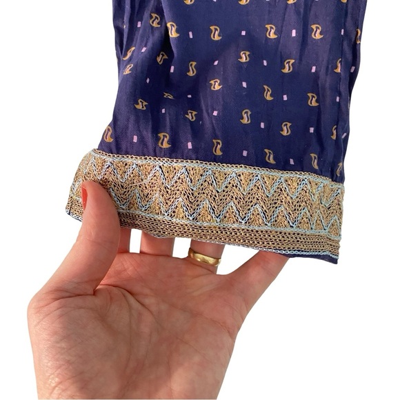 Calypso St Barth Pants Womens Size Small Navy Blue Lightweight Printed Pockets - Picture 7 of 12